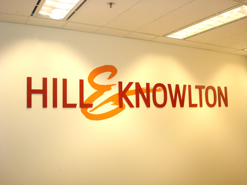 Hill Knowlton Reception Sign