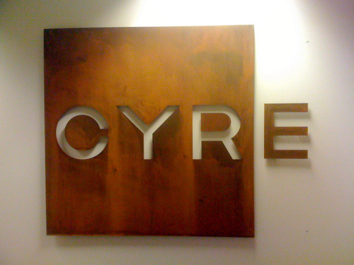 Cyre Reception Sign